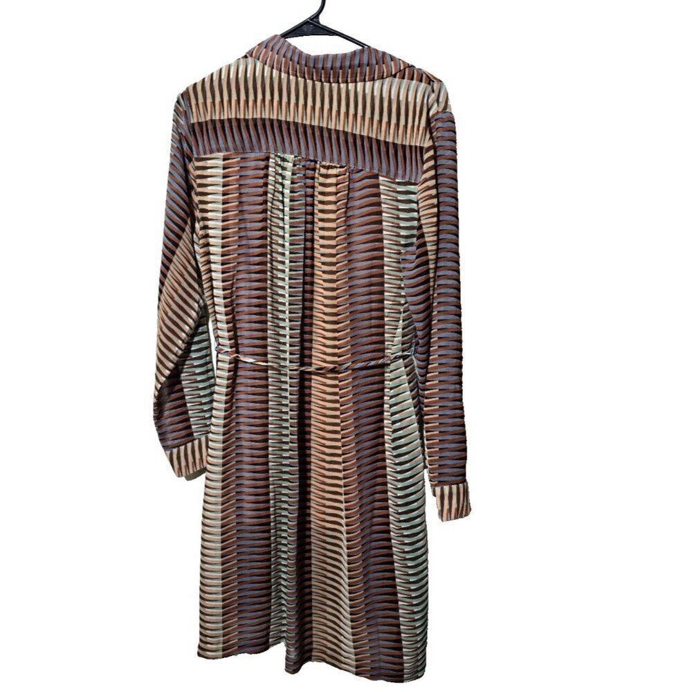 Soft Surroundings Dress Medium Sheer Slip 70s Style Retro Tie Waist Boho Pleated - Picture 2 of 12